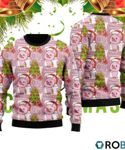 Lovely Pig On Pink Ugly Christmas Sweater RB2449