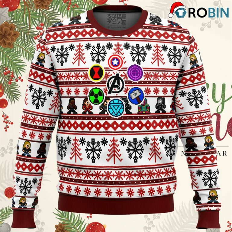Marvel Avengers Retro Ugly Christmas Sweatshirt, Sweater