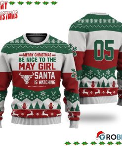 May Girl All Merry Christmas Be Nice Ugly Sweatshirt, Sweater