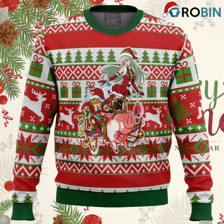 Meliodas And Elizabeth 7 Deadly Sins Ugly Christmas Sweatshirt, Sweater