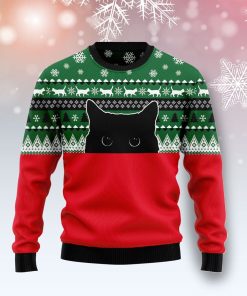 Meow Meow Black Cat Ugly Christmas Sweatshirt, Sweater