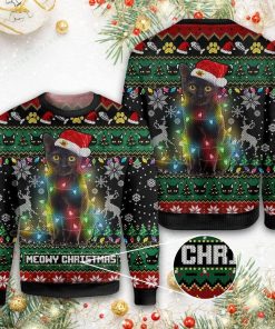 Meowy Christmas Cat All Over Print Ugly Sweatshirt, Sweater