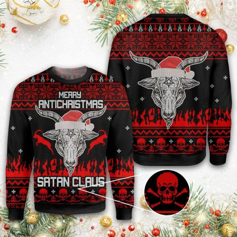 Merry Anti Christmas Satan  Claus Ugly Christmas Sweatshirt, Sweater