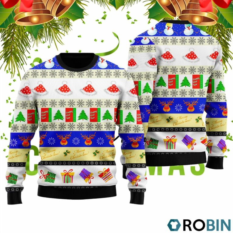 Merry Christmas And Happy New Year 3D Print Ugly Christmas Sweater RB2447