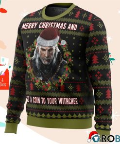 Merry Christmas And Toss A Coin The Witcher Ugly Christmas Sweatshirt, Sweater