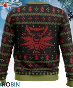 merry christmas and toss a coin the witcher ugly christmas sweater 3 nMm6k
