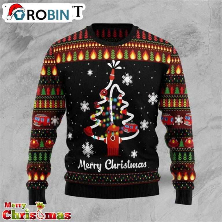 Merry Christmas Firefighter Ugly Christmas Sweater – Best Xmas Gift