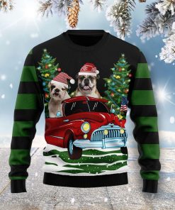 Merry Christmas Pug Dog All Over Print Ugly Sweatshirt, Sweater