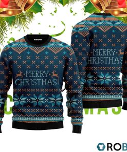 Merry Christmas Scandinavian Style Pattern 3D Print Ugly Christmas Sweater RB2484