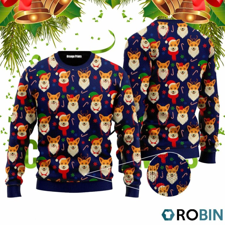 Merry Corgmas Corgi Dog Lover Ugly Christmas Sweater RB4024