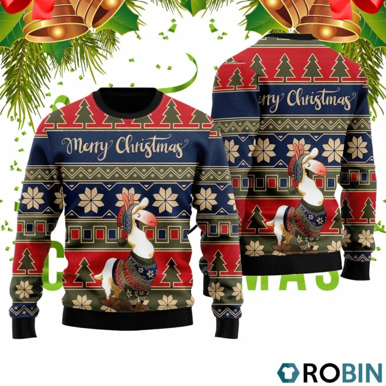 Merry Fa La Lama 3D Print Ugly Christmas Sweater RB2023