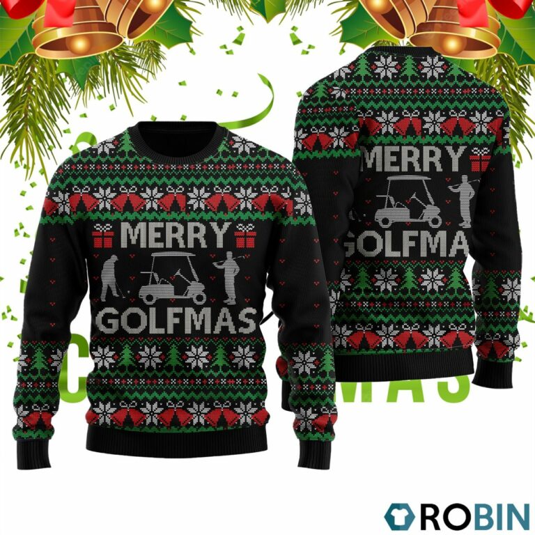 Merry Golfmas Pattern Ugly Christmas Sweater RB2404