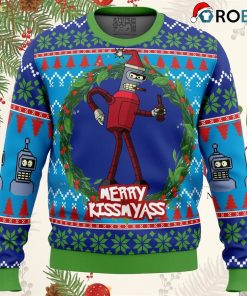 merry kissmyass futurama ugly christmas sweater 1 ERQsq