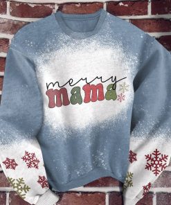 Merry Mama Blue Snow For Mom Ugly Christmas Sweatshirt – Sweater