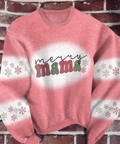 Merry Mama Pinky Snow For Mom Ugly Christmas Sweatshirt – Sweater
