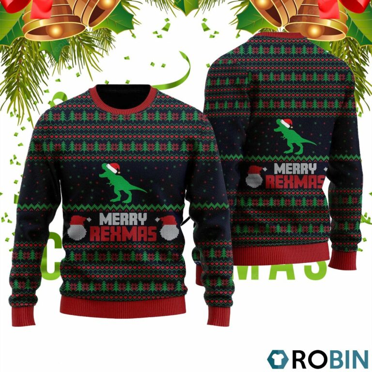 Merry Rexmas Vintage Ugly Christmas Sweater RB2444