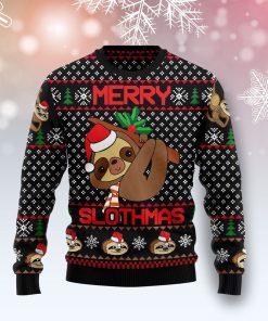 Merry Slothmas All Over Print Ugly Sweatshirt, Sweater