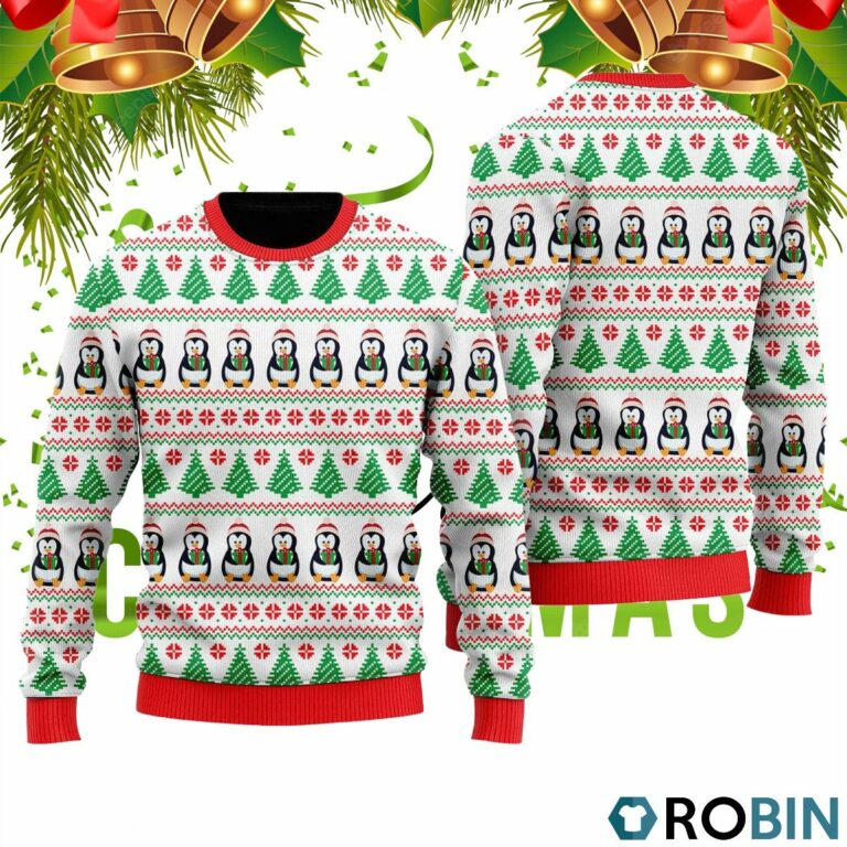 Merry TreeMas Penguins 3D Print Ugly Christmas Sweater RB2028