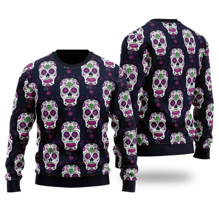 Mexican Day Sugar Skull Ugly Sweatshirt, Sweater
