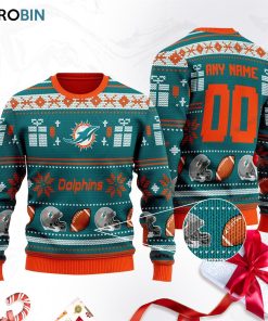 miami dolphins football ugly christmas sweater sweatshirt swt epplbo