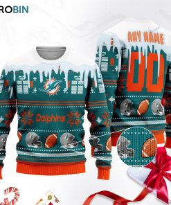 miami dolphins football ugly christmas sweater sweatshirt swt ytj8at