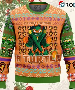 michelangelo rise of the teenage mutant ninja turtles ugly christmas sweater 1 ujZYC