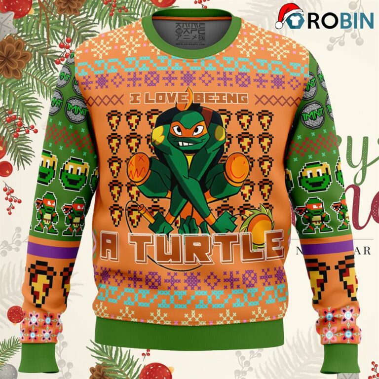 Michelangelo Rise Of The Teenage Mutant Ninja Turtles Ugly Christmas Sweatshirt, Sweater