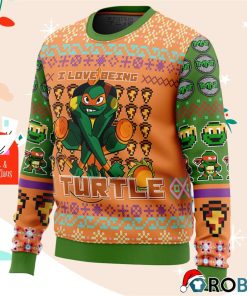 Michelangelo Rise Of The Teenage Mutant Ninja Turtles Ugly Christmas Sweatshirt, Sweater