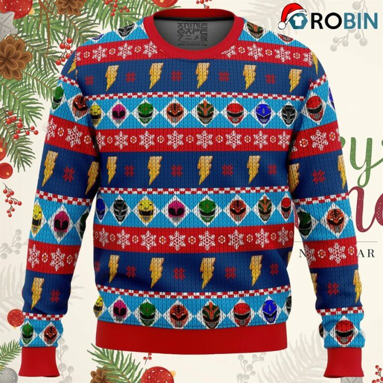 Mighty Helmets Power Rangers Ugly Christmas Sweatshirt, Sweater