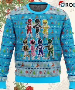 Mighty Morphin Chibis Power Rangers Ugly Christmas Sweater