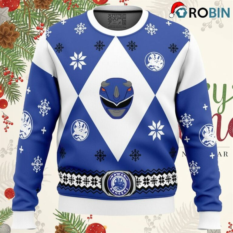Mighty Morphin Power Rangers Blue Ugly Christmas Sweatshirt, Sweater