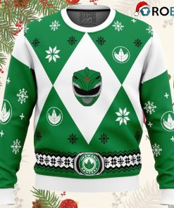 mighty morphin power rangers green ugly christmas sweater 1 RgISj