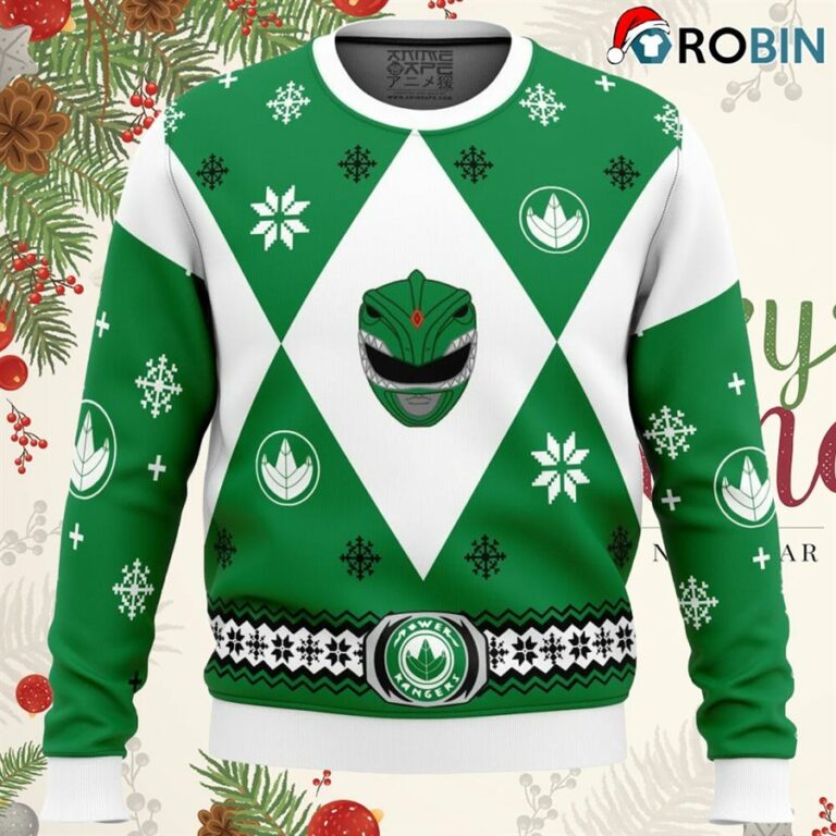 Mighty Morphin Power Rangers Green Ugly Christmas Sweatshirt, Sweater