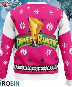 mighty morphin power rangers pink ugly christmas sweater 3 c8rDn