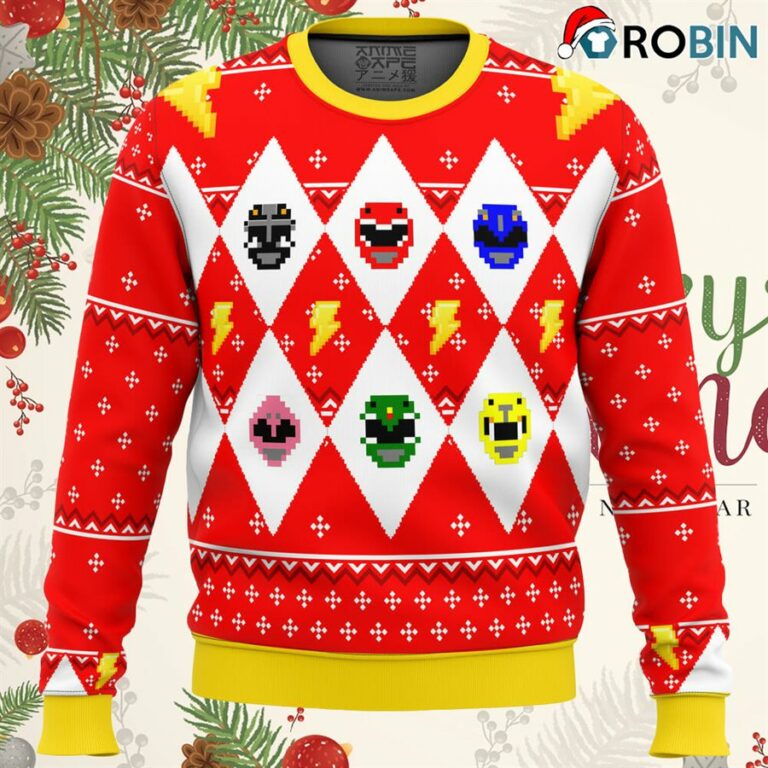 Mighty Morphin Power Rangers Ugly Christmas Sweatshirt, Sweater