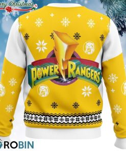 mighty morphin power rangers yellow ugly christmas sweater 3 T7WzQ