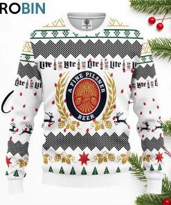 miller lite beer ugly christmas sweater 1 hdazvb