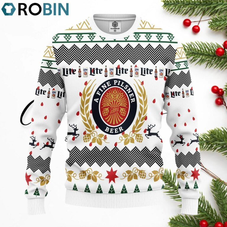 Miller Lite Beer Ugly Christmas Sweater
