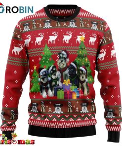 miniature schnauzer family snow christmas graphic sweater ugly christmas sweater 1 xqpfz7