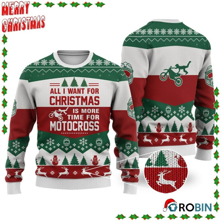 Motocross All I Want For Christmas Ugly Sweatshirt, Sweater