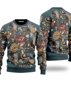 mushrooms all over print ugly sweatshirt sweater 1 ovms0y