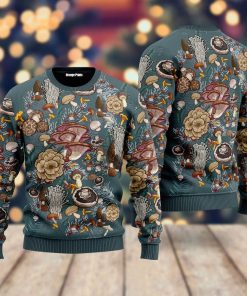 Mushrooms All Over Print Ugly Sweatshirt, Sweater
