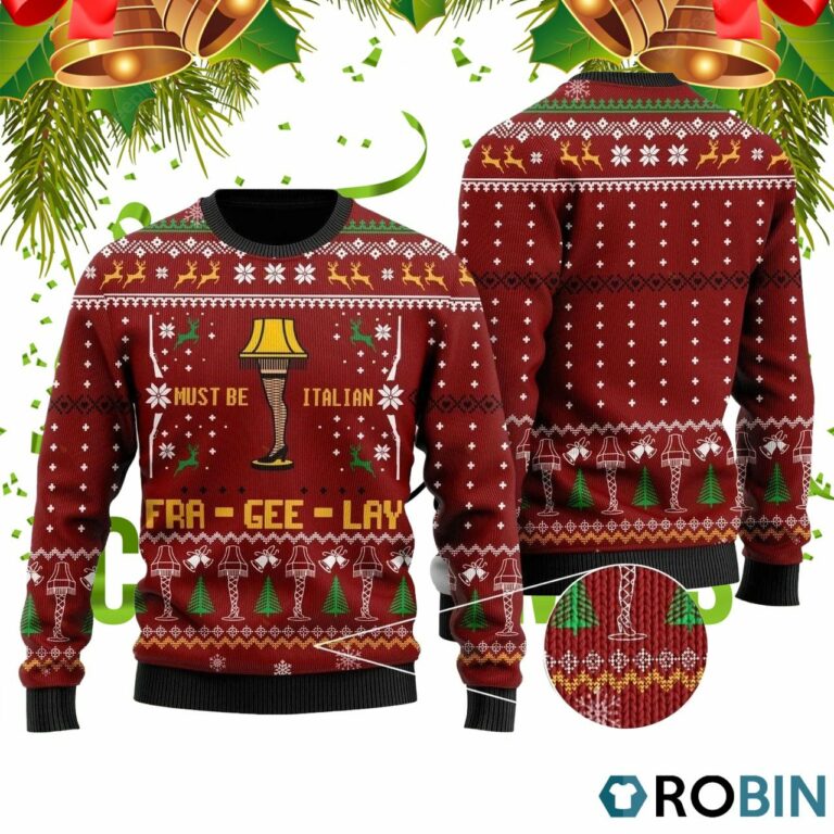 Must Be Italian Fra Gee Lay 3D Print Ugly Christmas Sweater RB4438