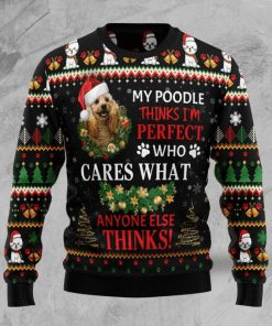My Poodle Thinks Im Perfect Ugly Christmas Sweatshirt, Sweater
