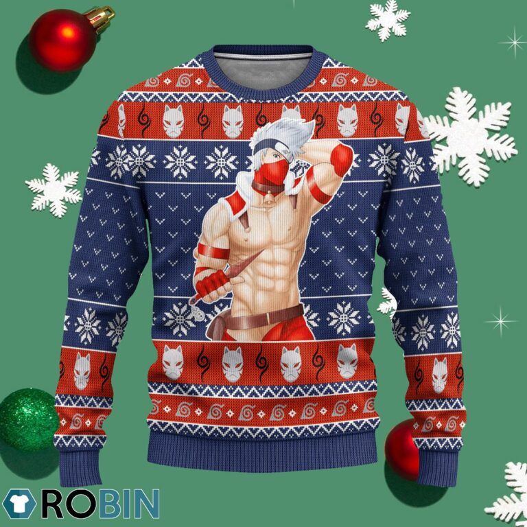 Naruto Kakashi Hatake Anime Ugly Christmas Sweater Xmas Gift