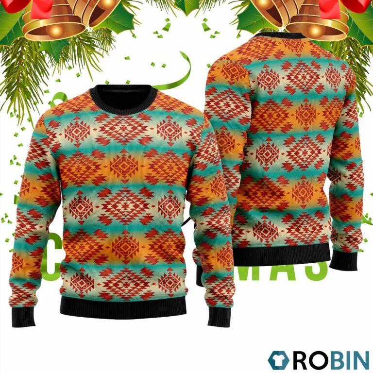 Native American Fabric Pattern Ugly Christmas Sweater RB2443