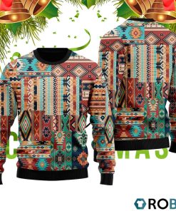 Native American Patchwork Ugly Christmas Sweater RB2047 Native American Patchwork Ugly Christmas Sweater RB2047