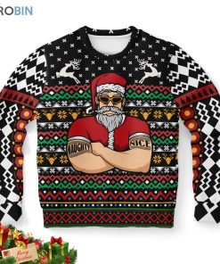 naughty santa bouncer ugly christmas sweatshirt sweater 1 g3qkjq