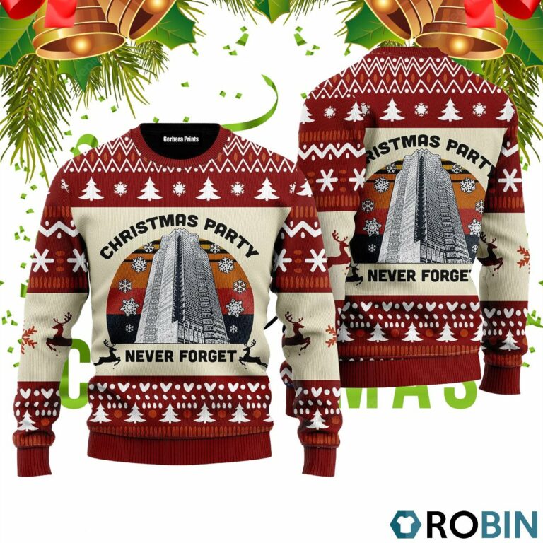 Never Forget Nakatomi Plaza Christmas Party 4988 Ugly Christmas Sweater RB4709