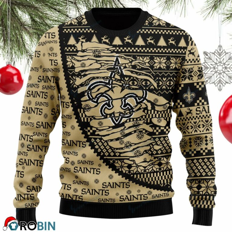 New Orleans Saints Ugly Christmas Sweater, Sweatshirt 133RBSW